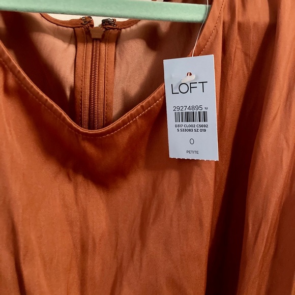 Loft burnt orange peach sleeveless party cocktail - Picture 4 of 4